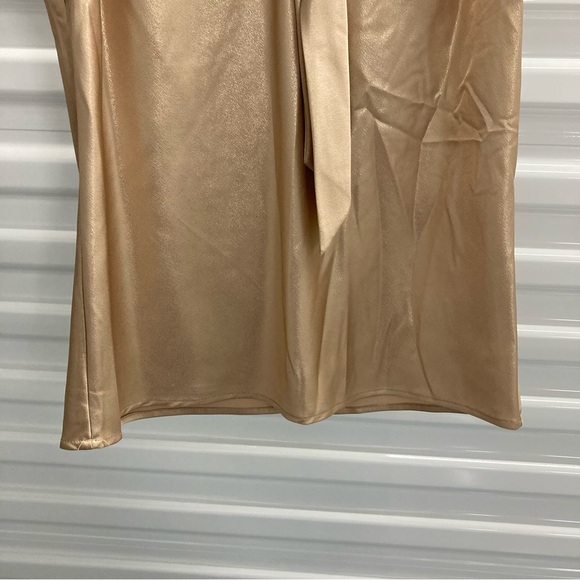 Tahari ASL Gold Tie-Front Sleeveless Blouse - Picture 6 of 11